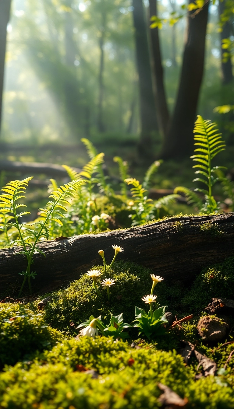 Free AI Spring Forest Floor iPhone Aesthetic Wallpaper